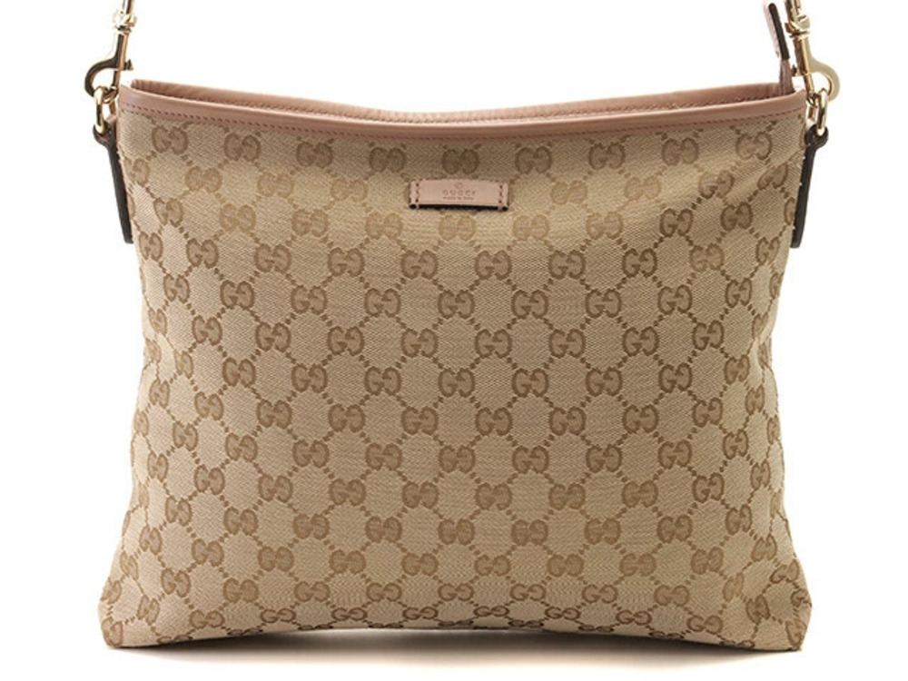 Gucci GG Shoulder Bag Beige Cream Canvas